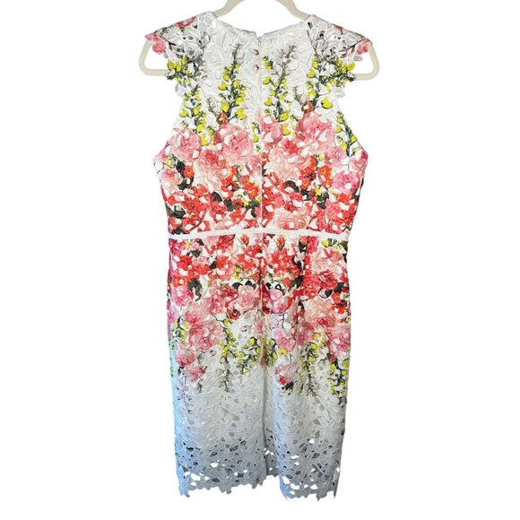 Antonio Melani Sz 8 Floral Lace Dress White Multicolor Easter Quality Made - Picture 2 of 9